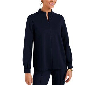 Talbots Passport Ponte Knit Zip Mockneck Pullover Indigo 2024 Size L